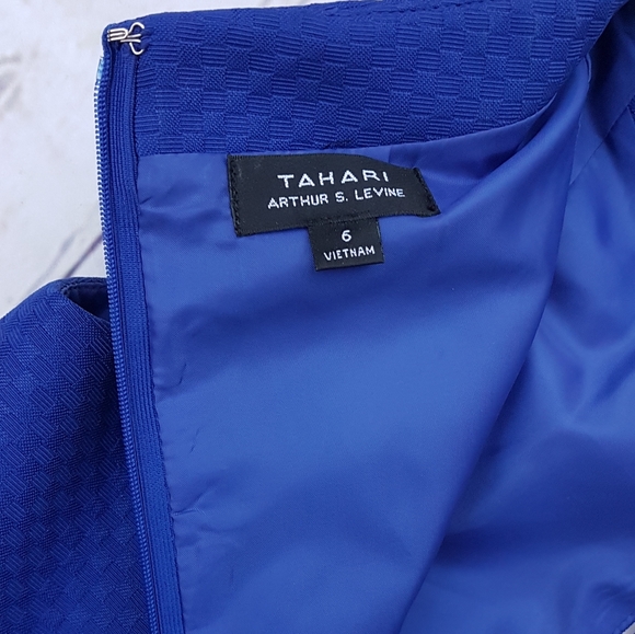 Tahari Arthur S Levine Blue Dress - Picture 2 of 10